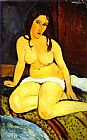 Amedeo Modigliani Famous Paintings - Seated Nude 1
